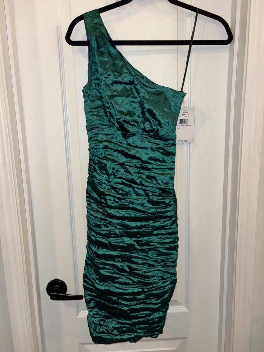 Nicole Miller Emerald One-Shoulder Ruched Cocktail Dress NWT Sz 4